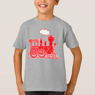T-shirt Chemin de fer rouge à vapeur pour enfants
