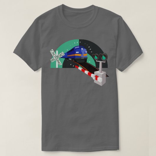 T-shirt Chemin de fer Traversant train Lover Railroader 2 (Design devant)