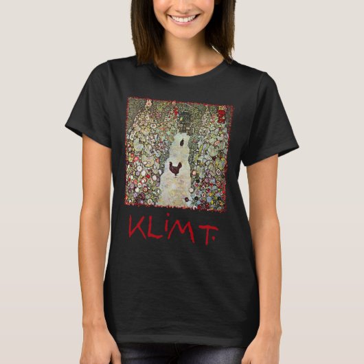 T-shirt Chemin de jardin avec poulets, Gustav Klimt, Art N (Devant)