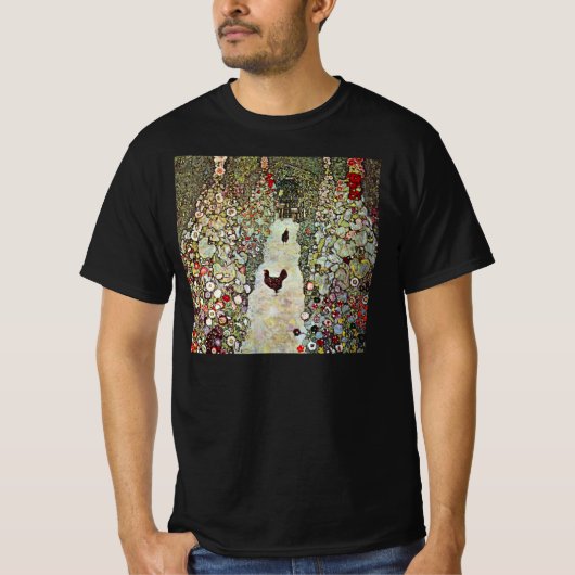 T-shirt Chemin de jardin avec poulets, Gustav Klimt, Art N (Devant)