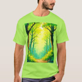 T-shirt Chemin de la forêt illuminée (Devant)
