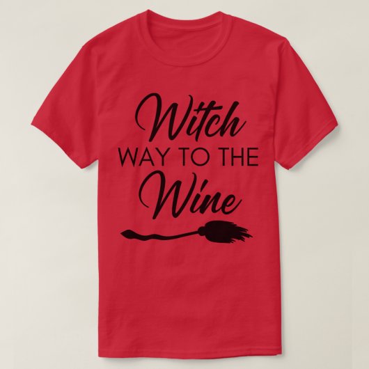 T-shirt Chemin De Sorcière Au Vin Amusant Vin Halloween C (Design devant)