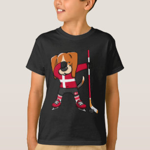 T-shirt Chemineau Beagle Danemark Amoureux de Hockey sur G