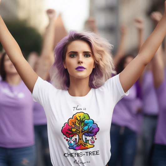 T-shirt CHEMIS-TREE rainbow 80s tree noir blanc