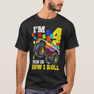 T-shirt Chemise 4 ans 4e anniversaire Garçon Monster Camio