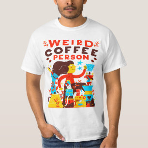 T-shirt chemise à café bizarre