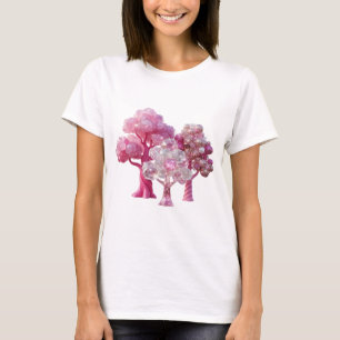 T-shirt Chemise à citation EDGY SILVER PINK DIAMOND TREES