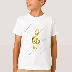 T-shirt Chemise à clé de sol en or – Style musical élégant