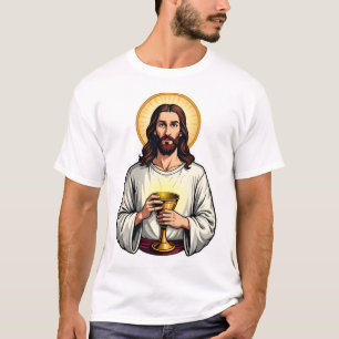 T-shirt Chemise à gravure vintage avec crête de calice Jés