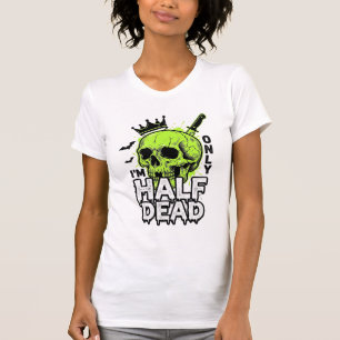 T-shirt Chemise à gravure vintage Halloween crâne à moitié