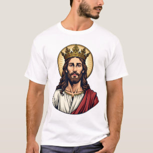 T-shirt Chemise à gravure vintage halo couronne Jésus 2