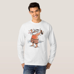 T-shirt Chemise à manches longues blanche Santa ivre