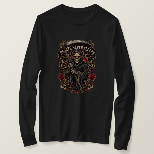 T-shirt Chemise à manches longues Death Never Sleeps (Design devant)
