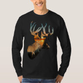 T-shirt Chemise à manches longues pour cerf blanc, chasse (Devant)