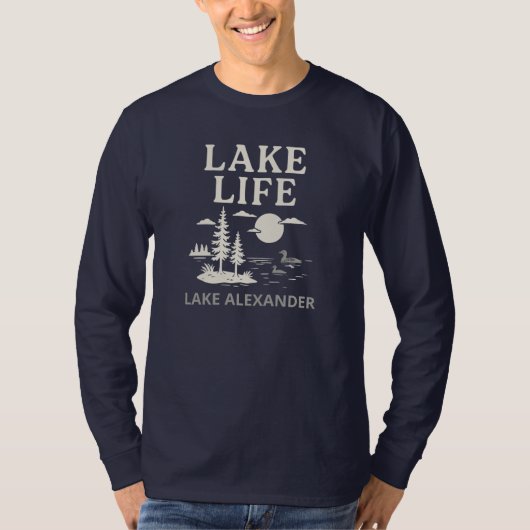 T-shirt Chemise à manches longues pour hommes Custom Lake  (Devant)