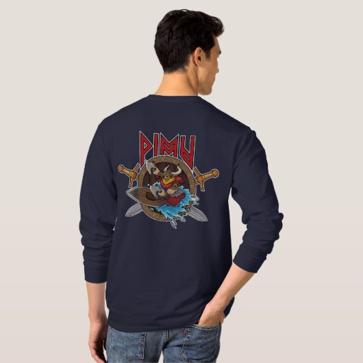 T-shirt Chemise à manches longues pour hommes Pimu (Dos entier)