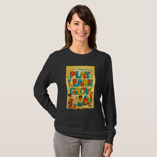 T-shirt Chemise à manches longues typographie Play Learn G (Devant entier)