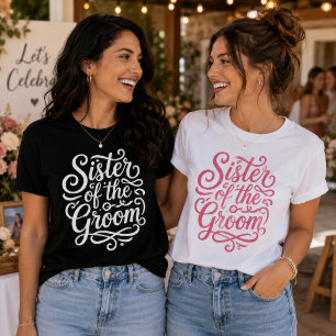T-shirt Chemise à manches script pour la sœur du marié pou