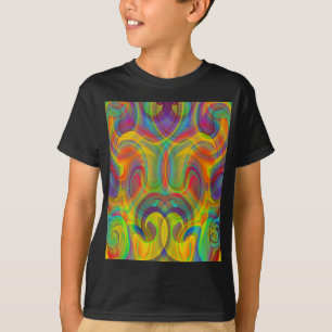 T-SHIRT CHEMISE À MOTIF ABSTRAIT COLORÉ TOURBILLON GÉOMÉTR