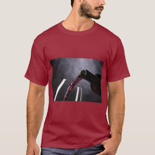 T-shirt Chemise à motif de bouteille de vin