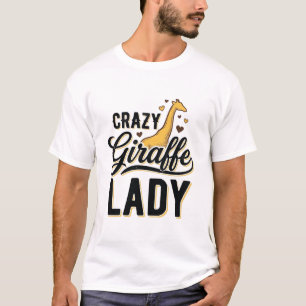 T-shirt Chemise à motif de gravure vintage Crazy Giraffe L