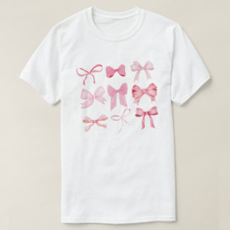 T-shirt Chemise à noeud papillon, Chemise rose à noeud pap