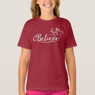 T-shirt Chemise à script « Croire » pour rennes – Noël min