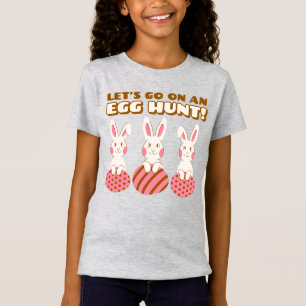 T-Shirt Chemise à trois oeufs de lapin Chasse aux enfants