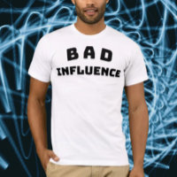 Chemise à typographie noire gras MAUVAISE Influenc