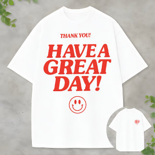 T-shirt Chemise à typographie rouge minimaliste avec visag