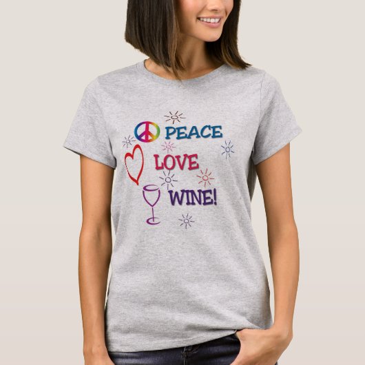 T-shirt Chemise à vin Peace Love (Devant)