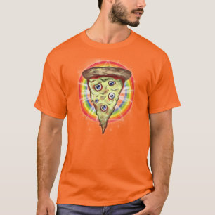 T-shirt Chemise acide Trippy de pizza d'arc-en-ciel