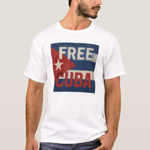 T-shirt Chemise Activiste Drapeau en Distresse "Libérez Cu