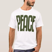 Chemise Adulte, Olive Green signe de paix et texte