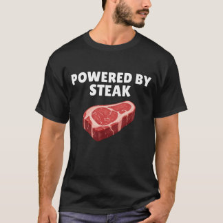 T-shirt Chemise Alimentée Par Un Steak Drôle Pour Les Amat