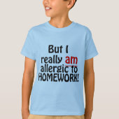 T-shirt Chemise Allergique aux Devoirs (Devant)
