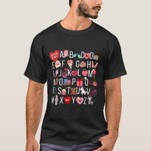 T-shirt Chemise alphabet Abc je t'aime jour de la Saint-Va