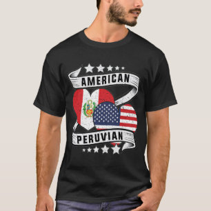 T-shirt Chemise américaine du drapeau péruvien