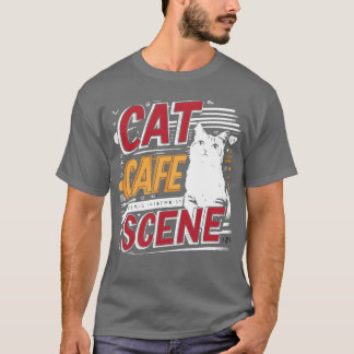 T-shirt Chemise amis scène café à chats