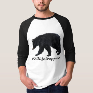 T-shirt Chemise Amoureux des animaux de l'ours noir à pied