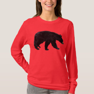 T-shirt Chemise Amoureux des animaux de l'ours noir à pied