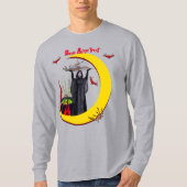 T-shirt Chemise amusante de sorcellerie grise Halloween (Devant)