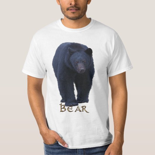 T-shirt Chemise Animal-Louveur De Marche Ours Noir (Devant)