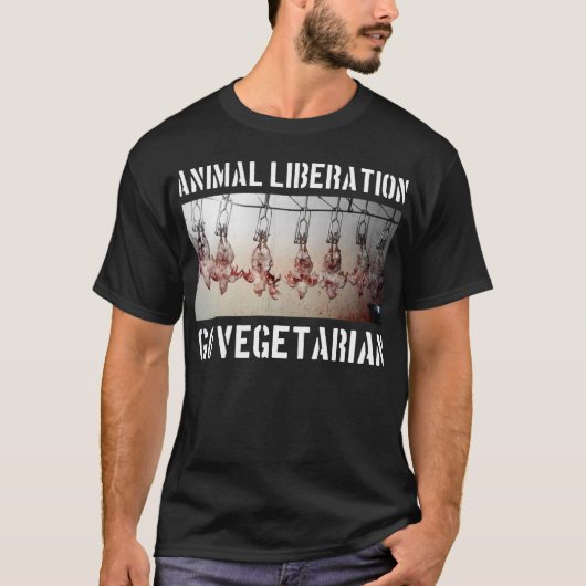 T-shirt Chemise animale de libération (noir) (Devant)