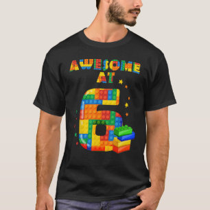 T-shirt Chemise Anniversaire Pour Enfants 6 Blocs De Bâtim