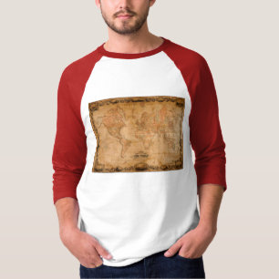 T-shirt Chemise antique de carte du monde de Colton