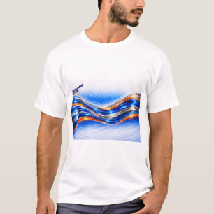 T-shirt Chemise Aqualume Wave – Flux Abstrait Bleu Orange 