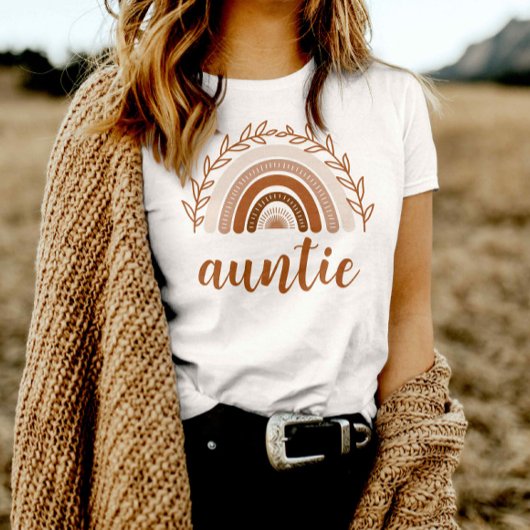 T-shirt Chemise Arc-en-ciel Boho, Tons Muets En Terracotta