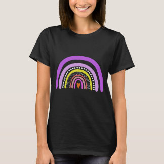 T-shirt Chemise arc-en-ciel cœur boho doodle