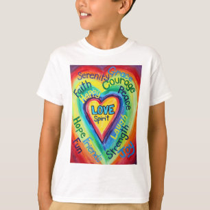 T-shirt Chemise Arc-en-ciel Coeur Esprit (double image)